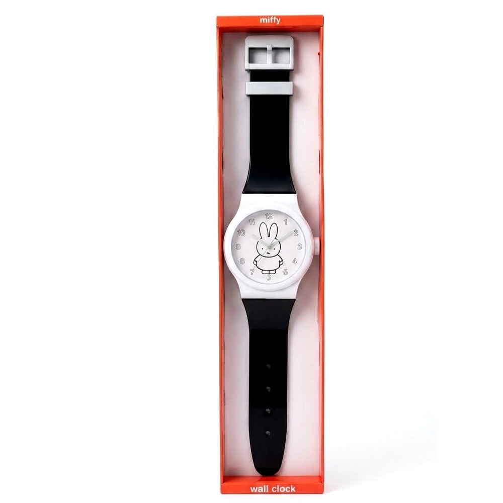 Miffy 36 In Long Wall Clock ~Wristwatch Design 36in×8 ~Black &White NIB